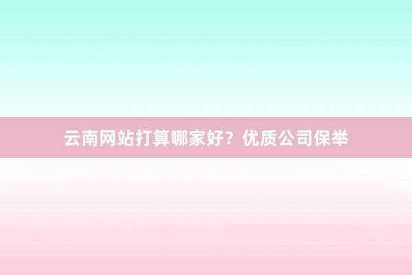 云南网站打算哪家好？优质公司保举
